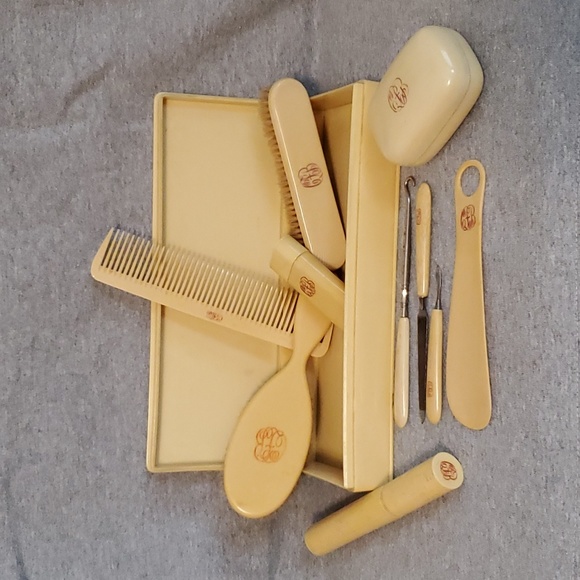 Vintage 1900's Celluloid Vanity Dresser Travel Set - Picture 1 of 16